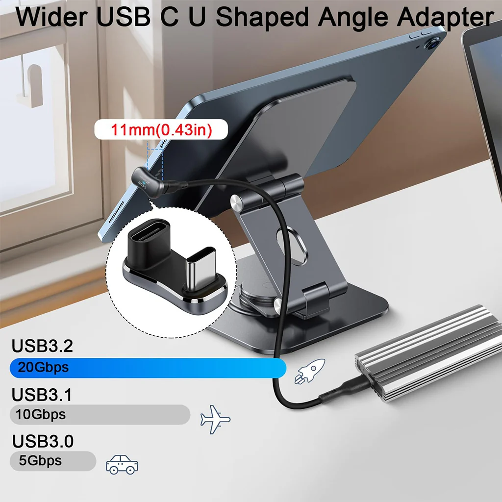 TECPHILE CA39, 140W U Shape Type C To Type C Adapter - Image 3