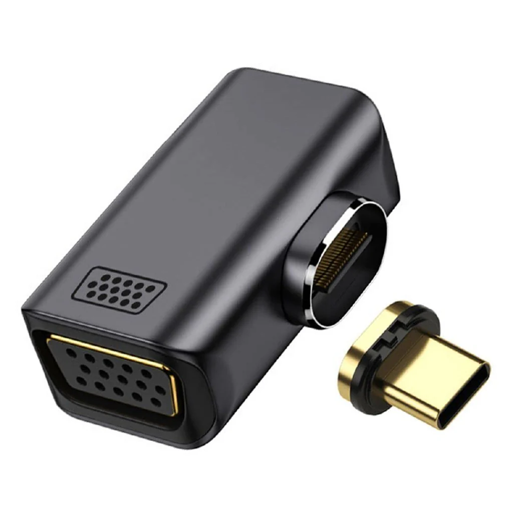 TECPHILE 1080P FHD Magnetic Type C to VGA Converter Adapter