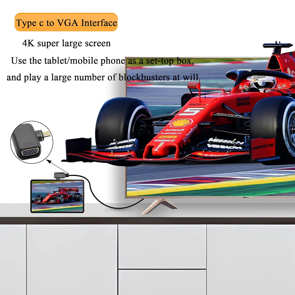 TECPHILE 1080P FHD Magnetic Type C to VGA Converter Adapter - Image 6