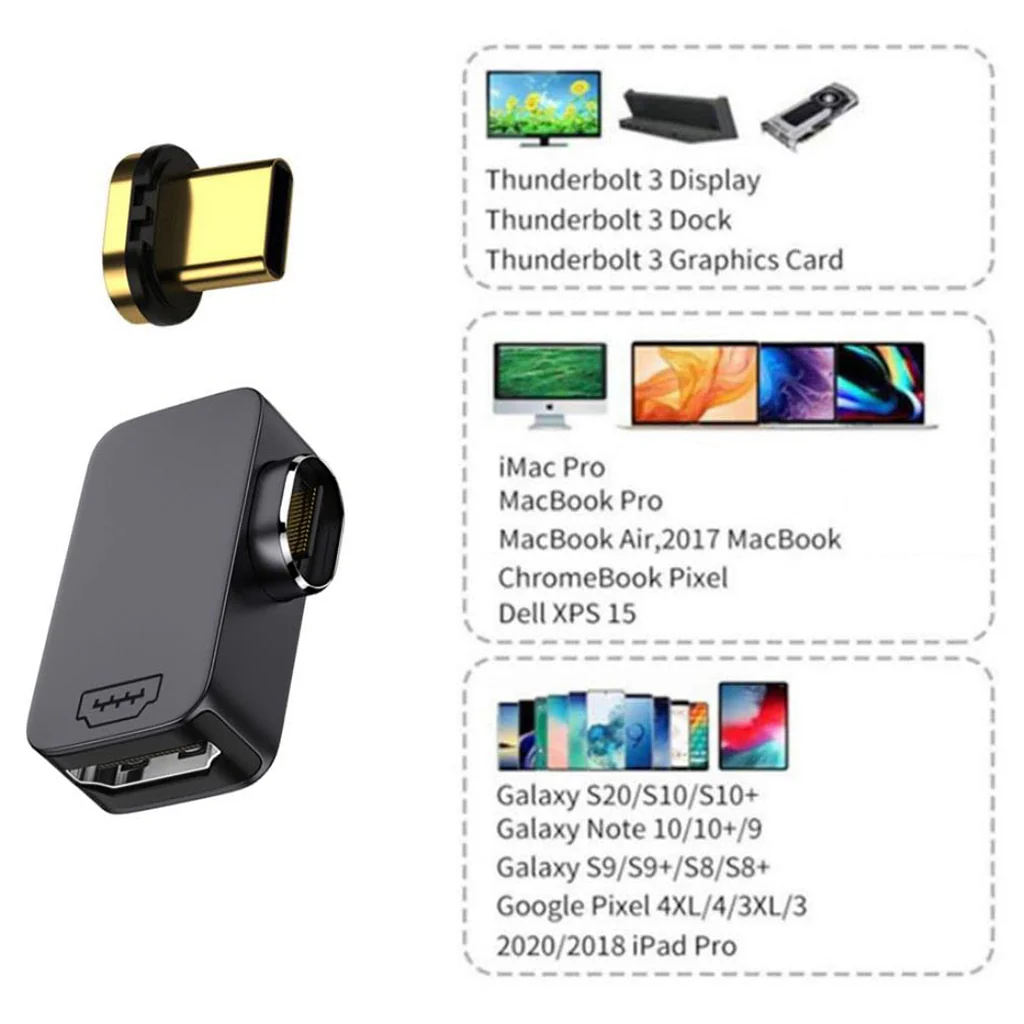 TECPHILE 4K FHD Magnetic Type C to HDMI Converter Adapter - Image 2