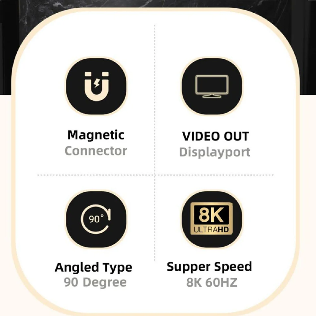 TECPHILE 8K UHD Magnetic Type C to DP Converter Adapter - Image 6