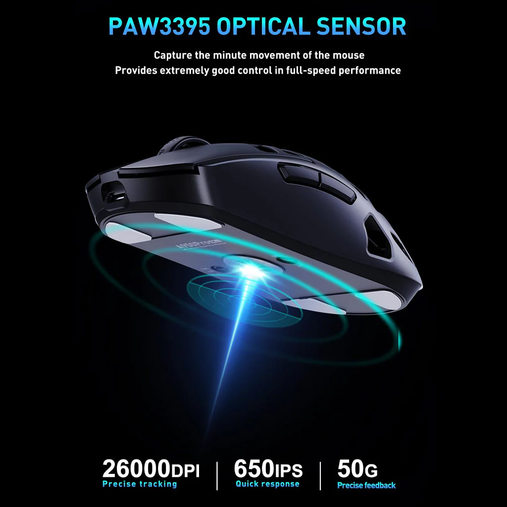DAREU A950 Pro Magnesium Alloy 4K Tri Mode Wireless Gaming Mouse - Image 5