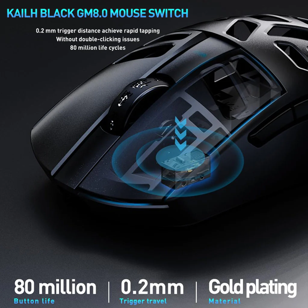 DAREU A950 Pro Magnesium Alloy 4K Tri Mode Wireless Gaming Mouse - Image 7