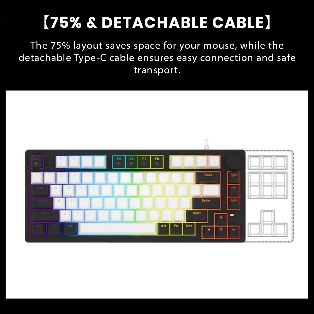 DAREU EK75 Mechanical Wired Gaming Keyboard with 75% TKL layout - Image 10