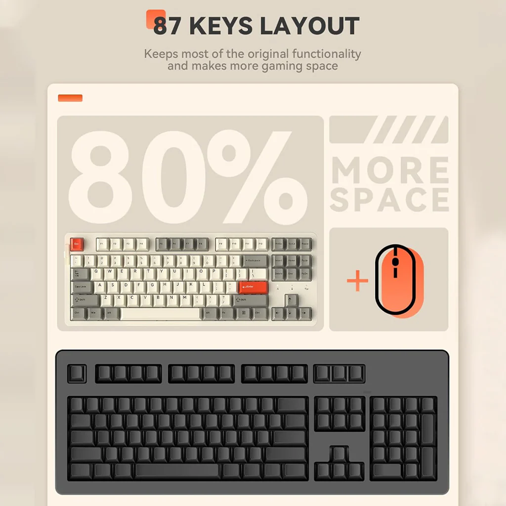 DAREU EK87Pro Mechanical Gaming Keyboard with Tri Modes & 80% Layout - Image 8