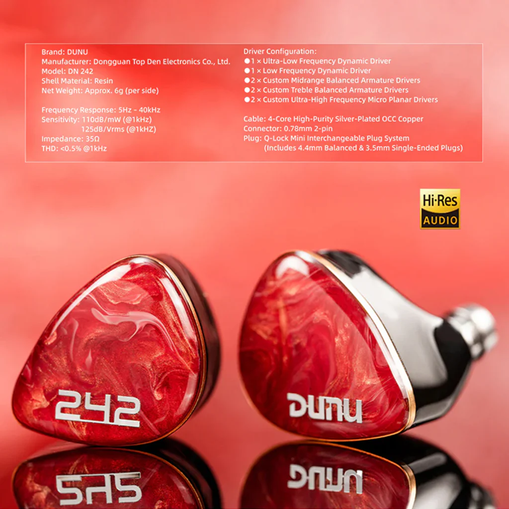DUNU- DN242 2DD+4BA+2 Micro Planar Drivers IEM - Image 15