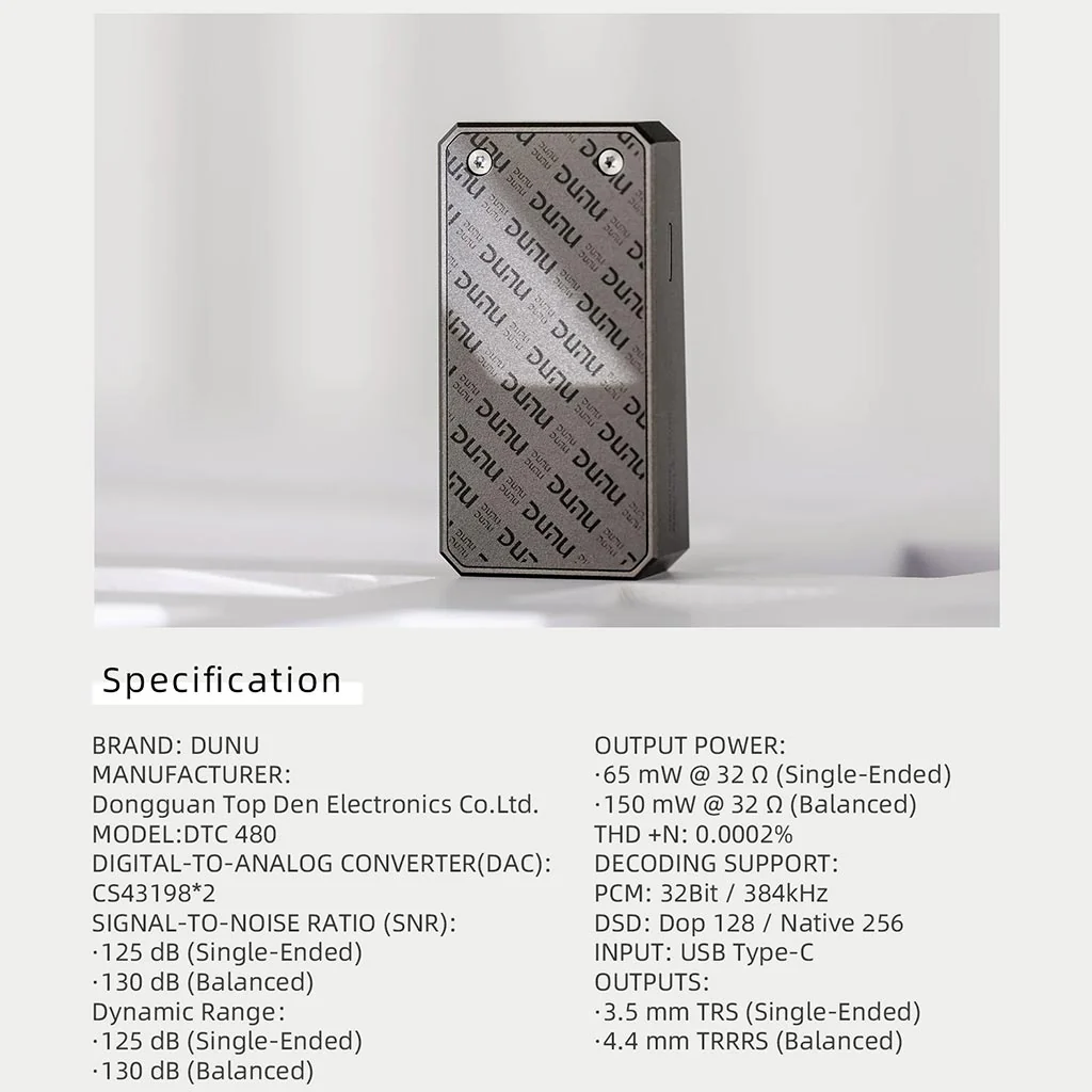 DUNU - DTC480 CS43198 Portable Flagship DAC/Amp for IEM - Image 8