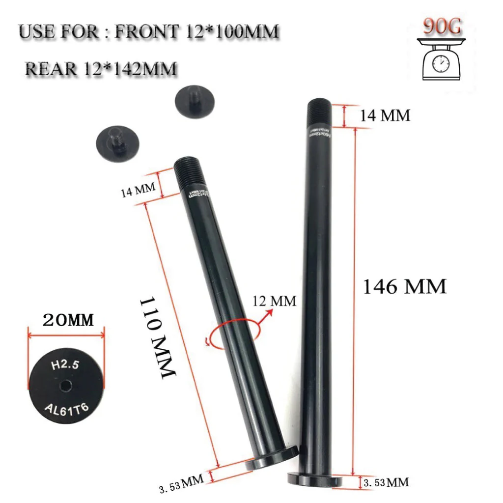 EQUINFIT - 12mm Carbon Front Thru Axle - Image 4