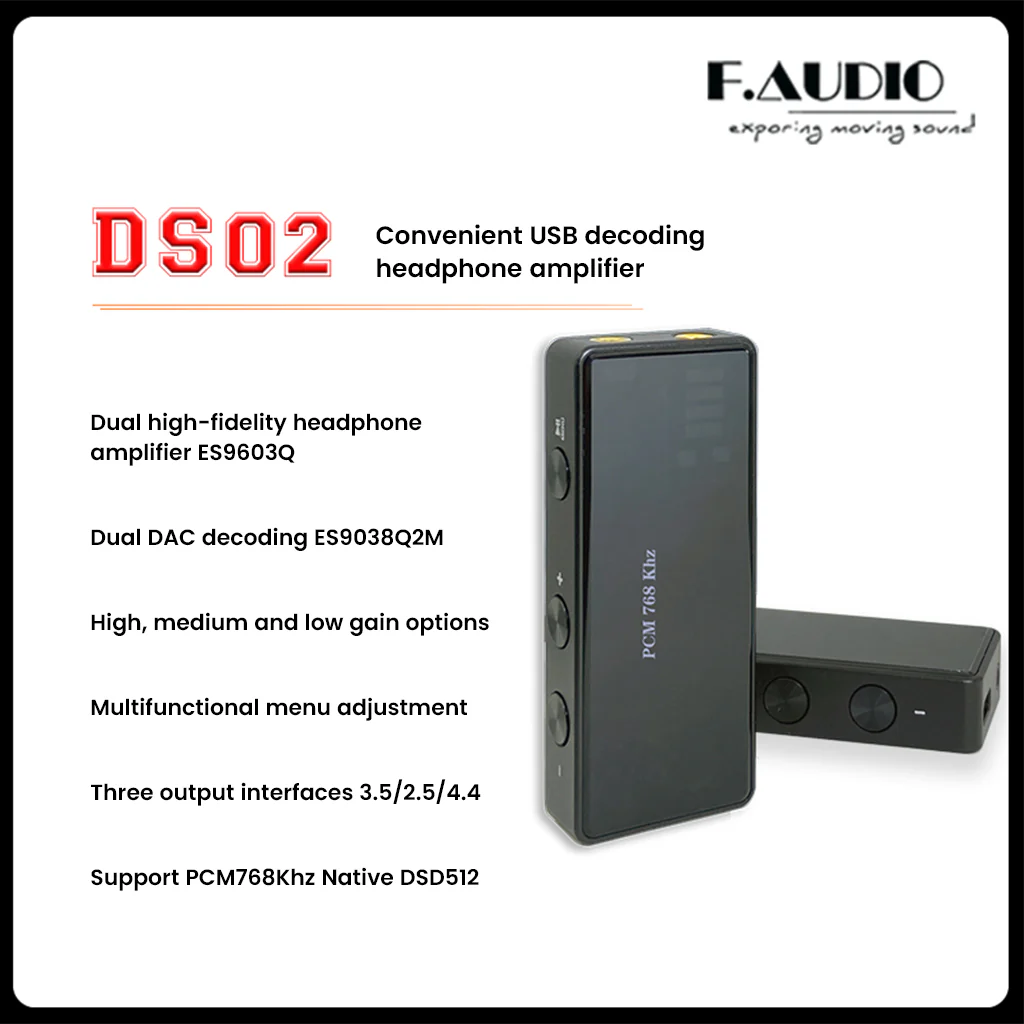 F.Audio DS02 Dual ES9038Q2M + ES9603Q Portable DAC/Amp - Image 4