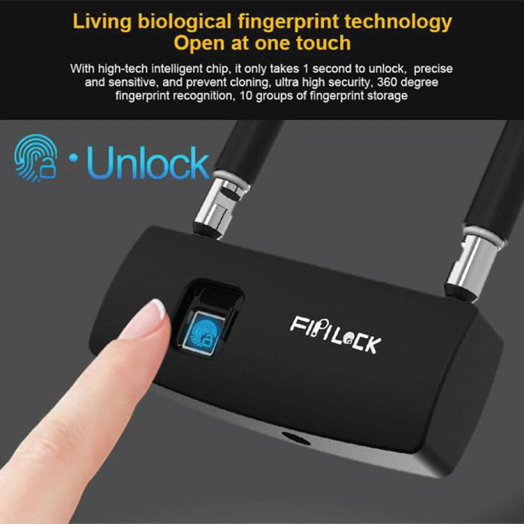 Fipilock - FL-U5 U Shaped Bluetooth Fingerprint Lock - Image 6