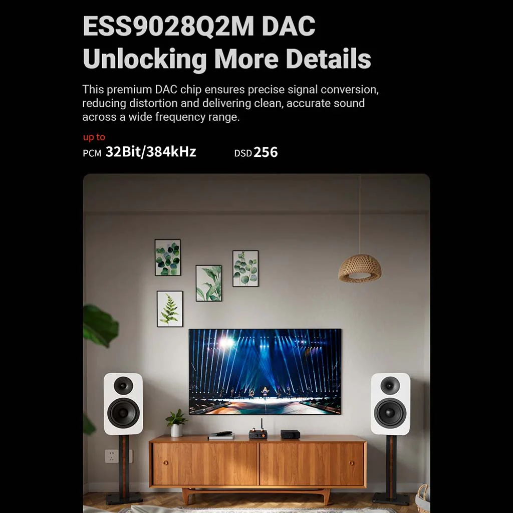 Fosi Audio GR40 ESS9028Q2M Tube DAC Preamplifier With Bluetooth - Image 11