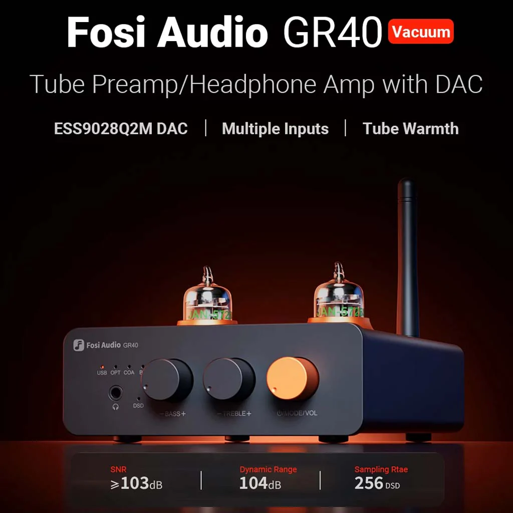 Fosi Audio GR40 ESS9028Q2M Tube DAC Preamplifier With Bluetooth - Image 16