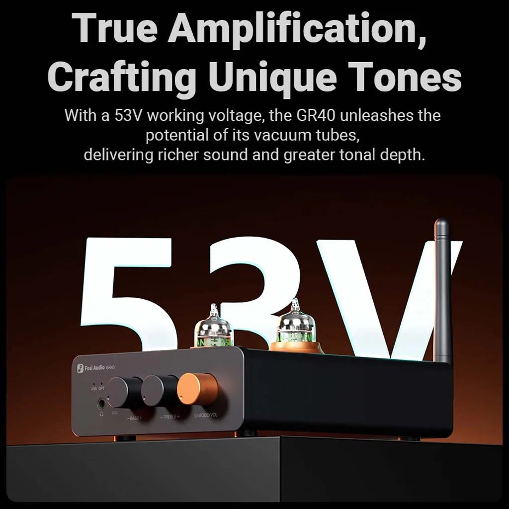 Fosi Audio GR40 ESS9028Q2M Tube DAC Preamplifier With Bluetooth - Image 2