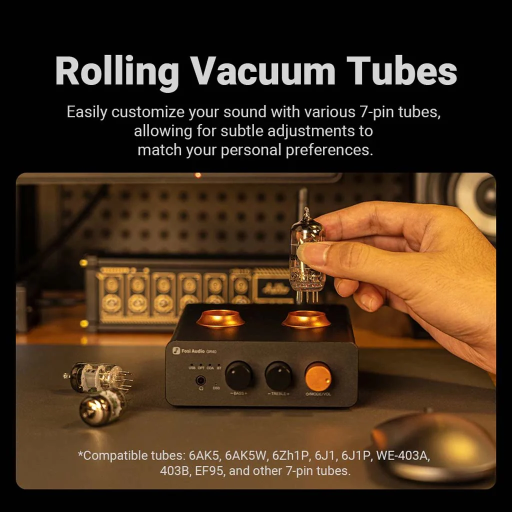 Fosi Audio GR40 ESS9028Q2M Tube DAC Preamplifier With Bluetooth - Image 9