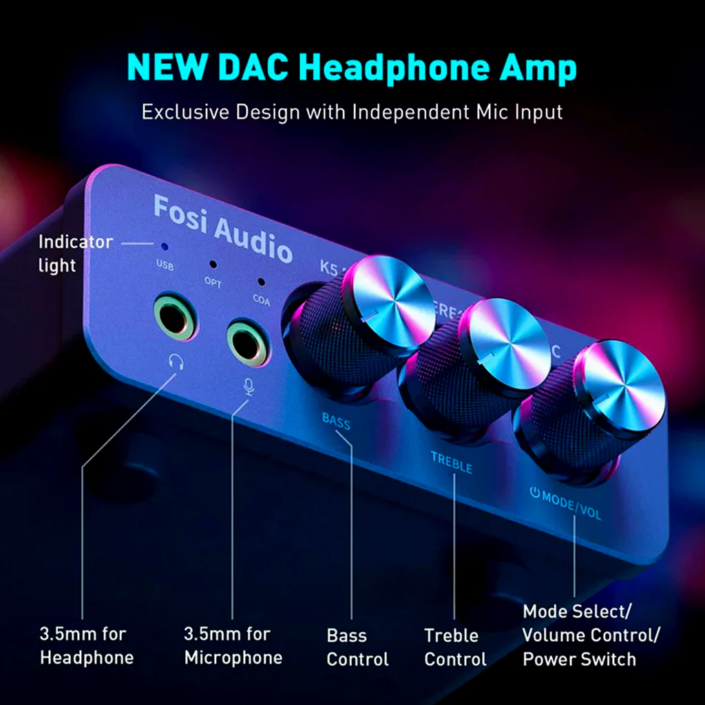 Fosi Audio - K5 Pro Gaming DAC & Headphone Amplifier - Image 10