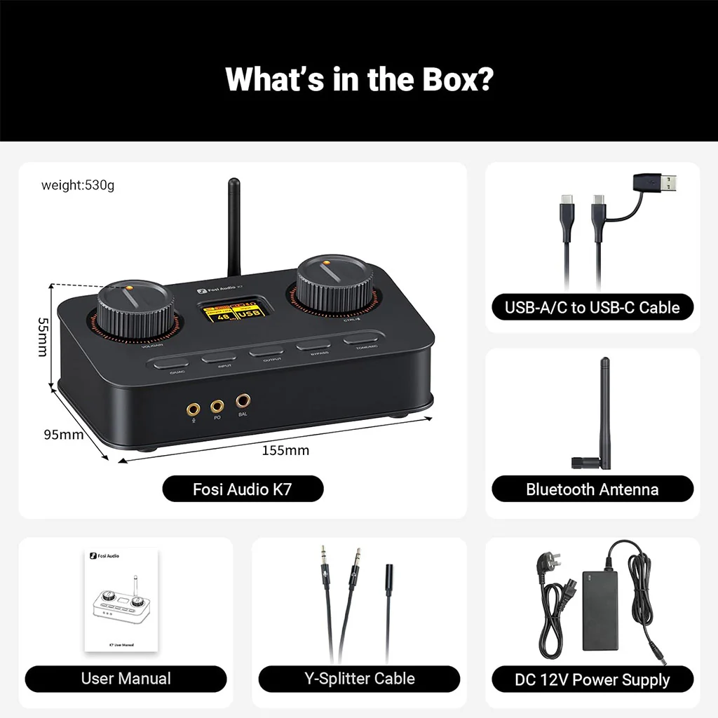 Fosi Audio K7 Desktop DAC & Headphone Amplifier - Image 11