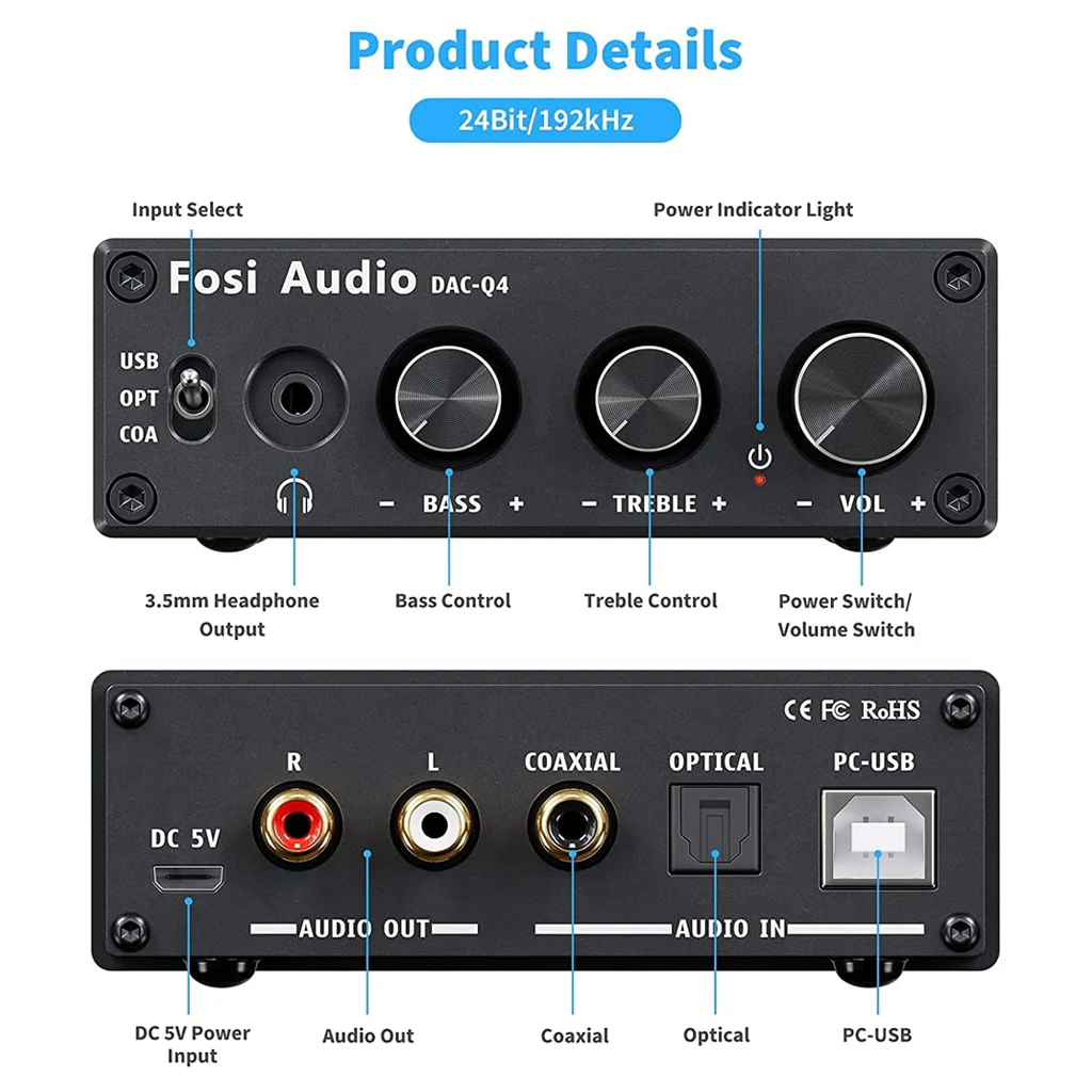 Fosi Audio - Q4 Mini Stereo Gaming DAC & Amp - Image 2