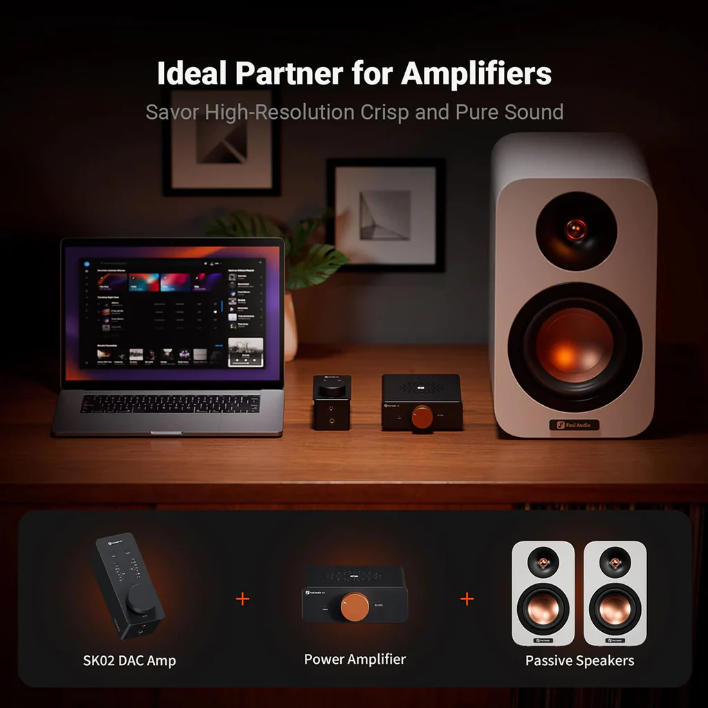 Fosi Audio - SK02 ES9038Q2M Desktop DAC and Headphone Amplifier - Image 6