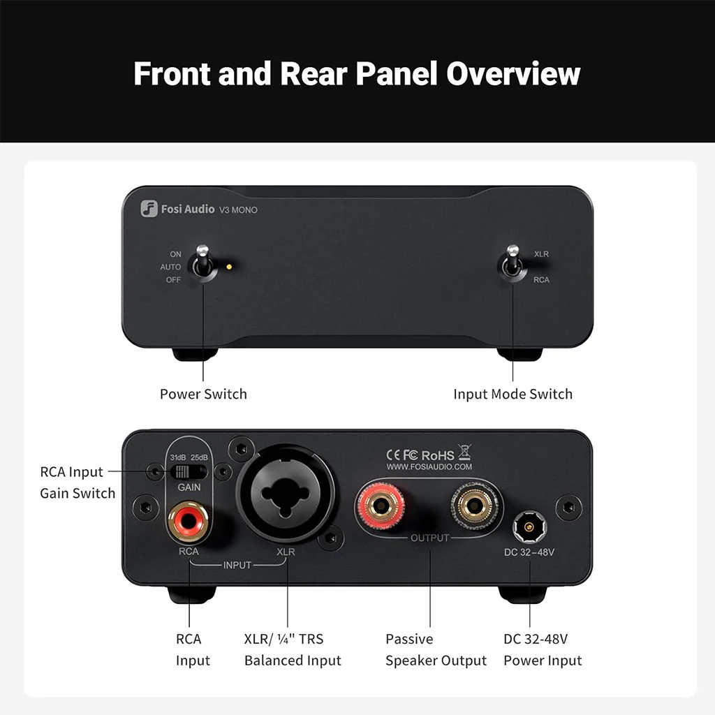 Fosi Audio V3 Mono 240W Power Amplifier for Home Audio Speakers - Image 7