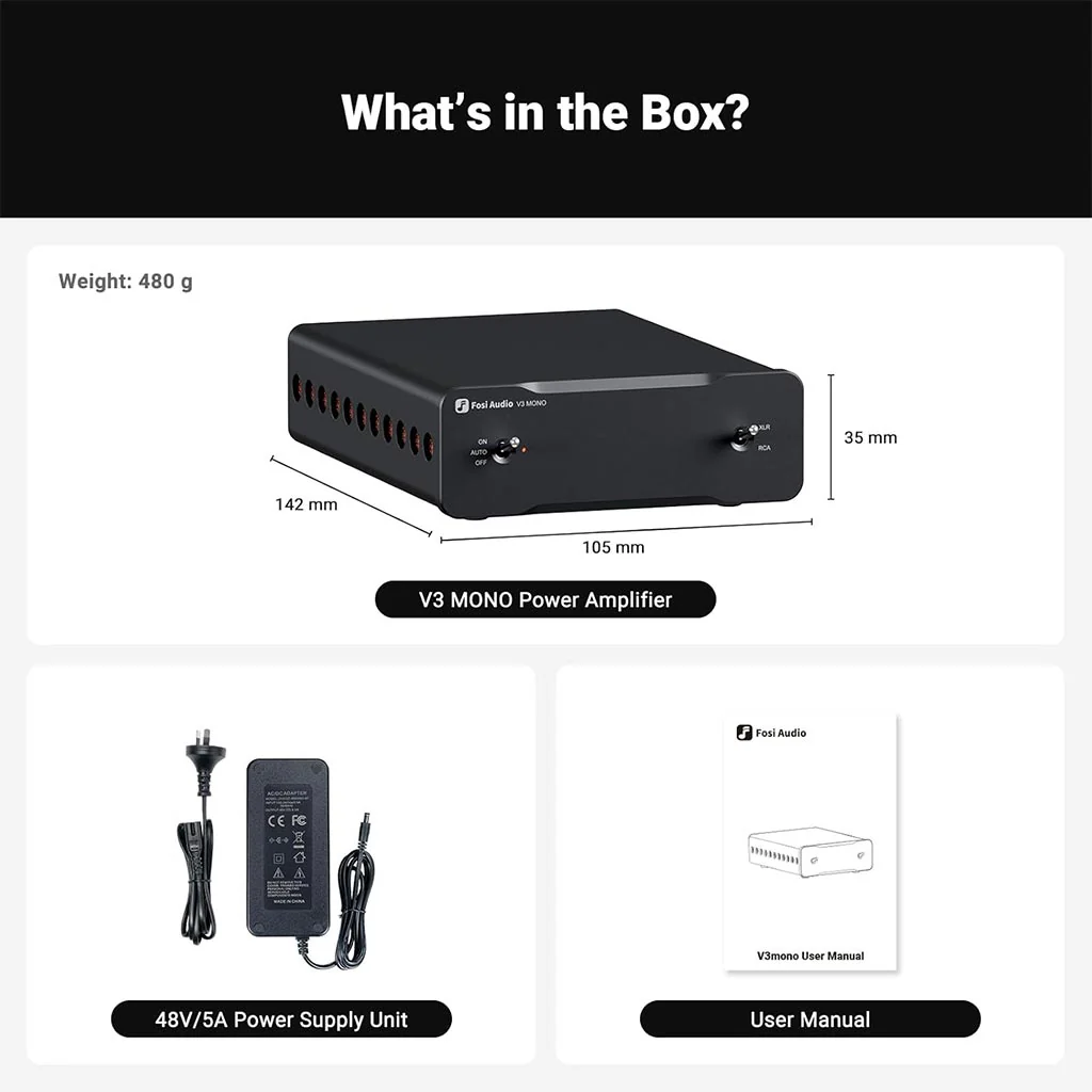 Fosi Audio V3 Mono 240W Power Amplifier for Home Audio Speakers - Image 8