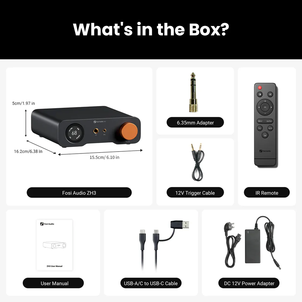 Fosi Audio- ZH3 High-End Desktop DAC, Headphone Amp, & Pre-Amp - Image 17