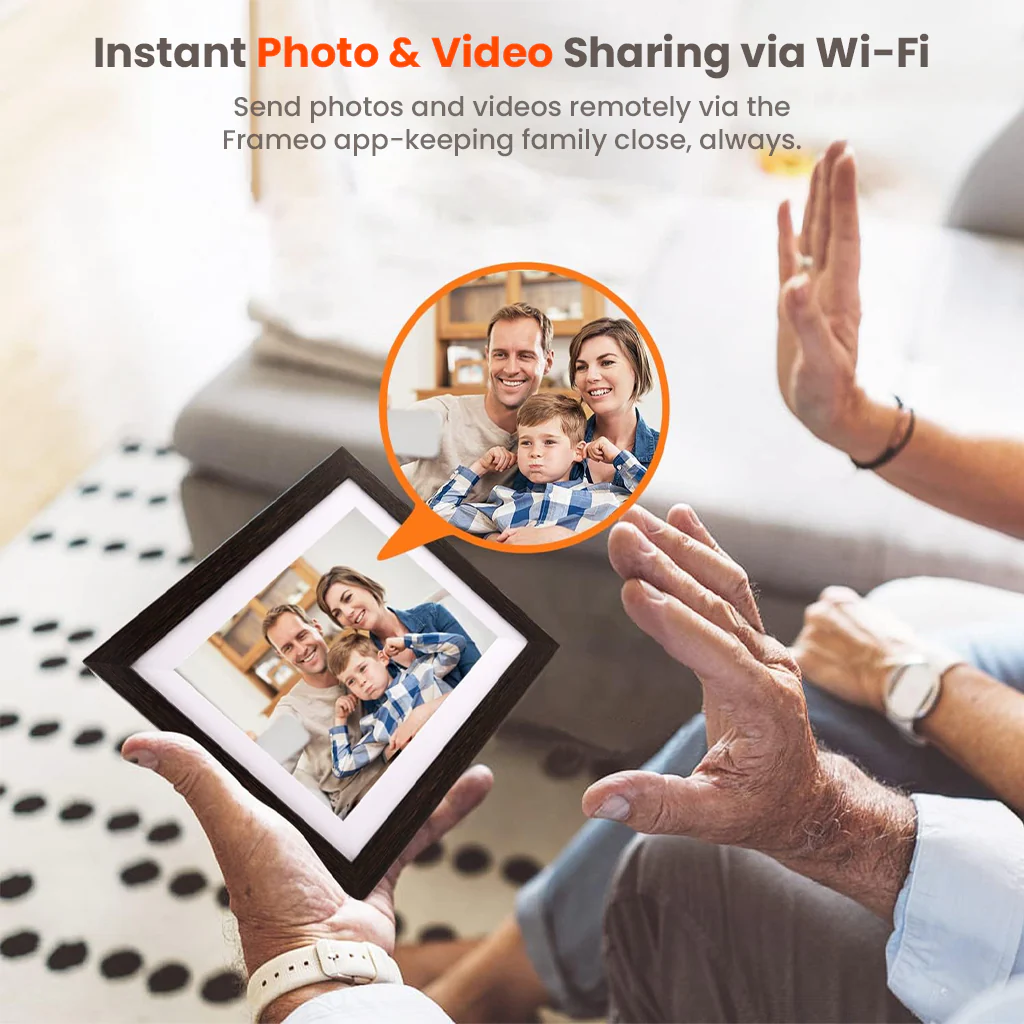 FRAMEO – 32GB 10.1” Wi-Fi Digital Photo Frame with HD Touch Screen & App Control - Image 6