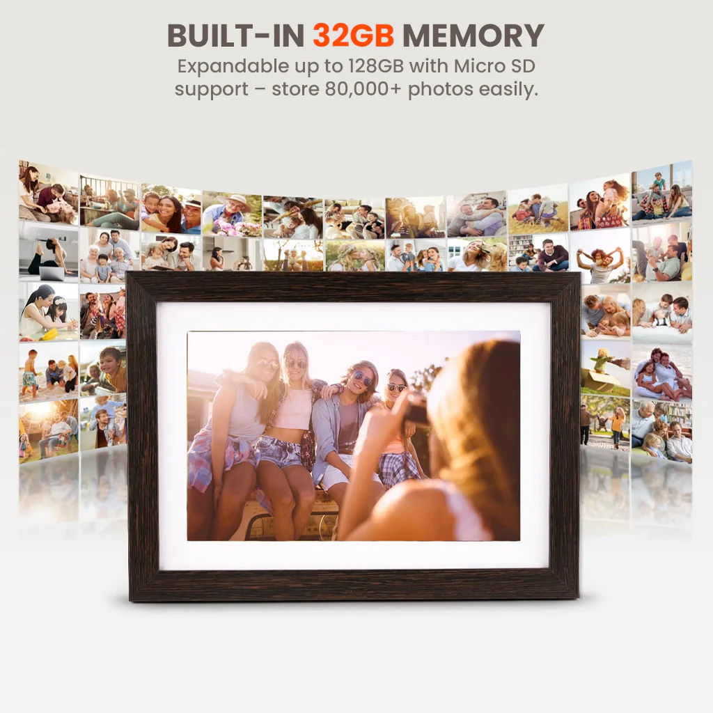 FRAMEO – 32GB 10.1” Wi-Fi Digital Photo Frame with HD Touch Screen & App Control - Image 7