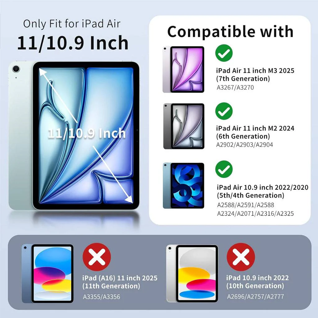 HD109T Keyboard Case for iPad Air M2/M3 with Magnetically Detachable Cover - Image 2