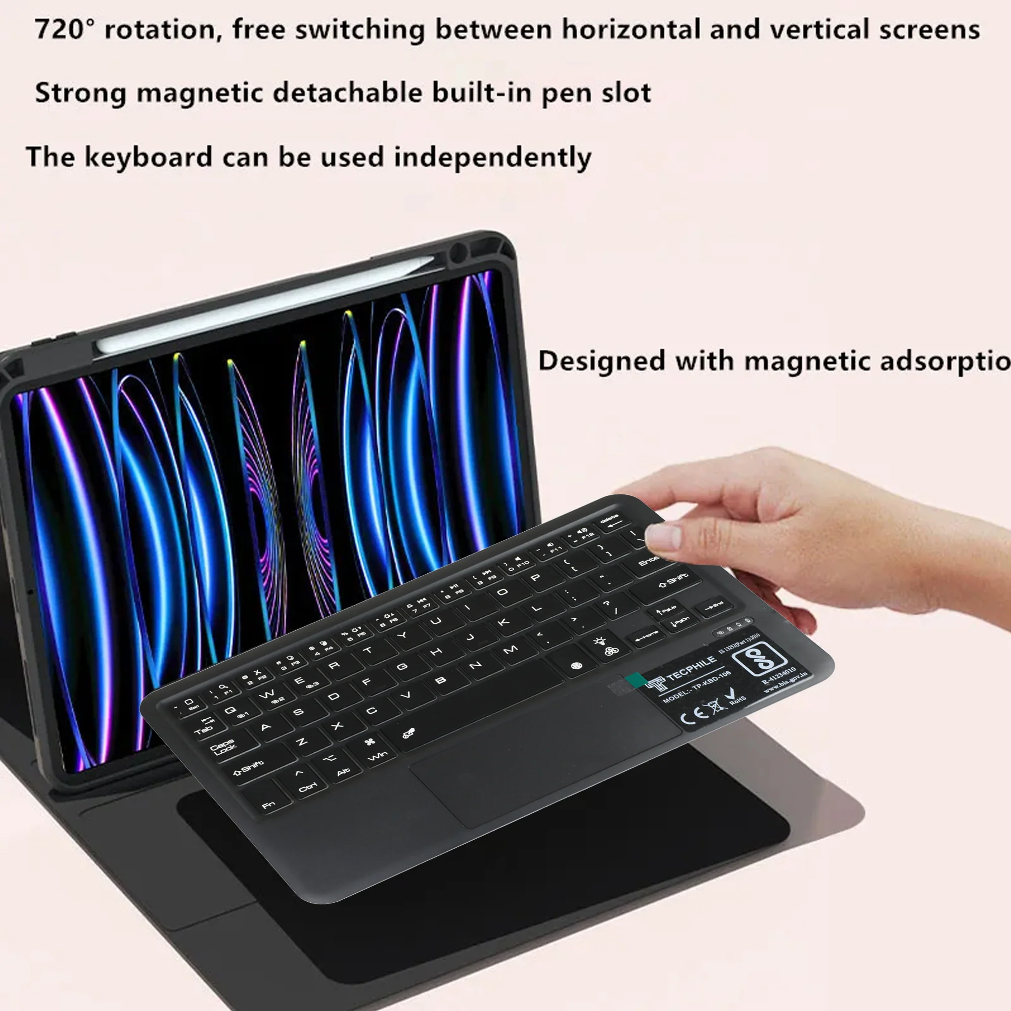 HD11T Keyboard Case for iPad Air 11 M3, M2, 5th Gen & iPad Pro 11 inch - Image 5