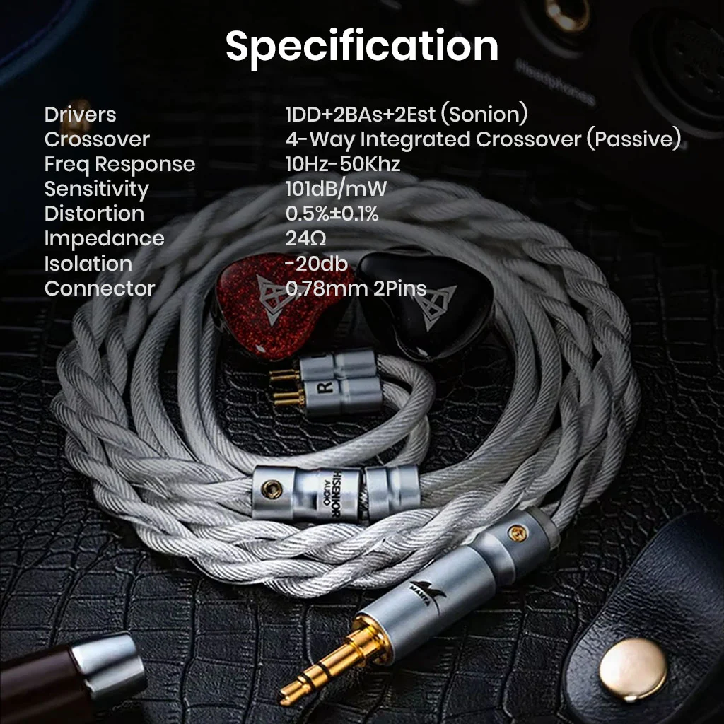 HiSenior - Mega5Est Bass + 1DD+2BA+2EST Tribrid Drivers IEM (Limited Edition) - Image 10