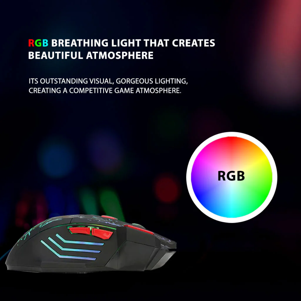 HXSJ - H300 Wired Optical 7D Gaming Mouse - Image 5