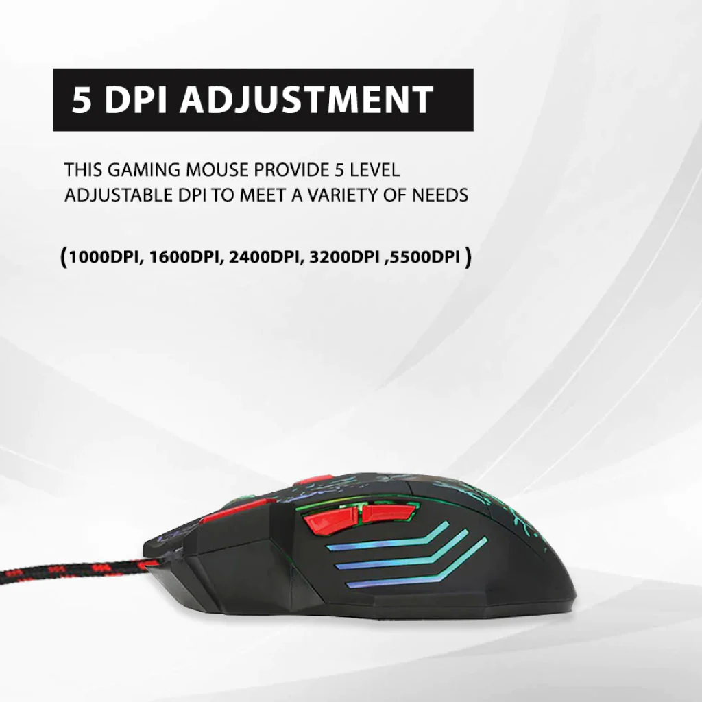 HXSJ - H300 Wired Optical 7D Gaming Mouse - Image 7