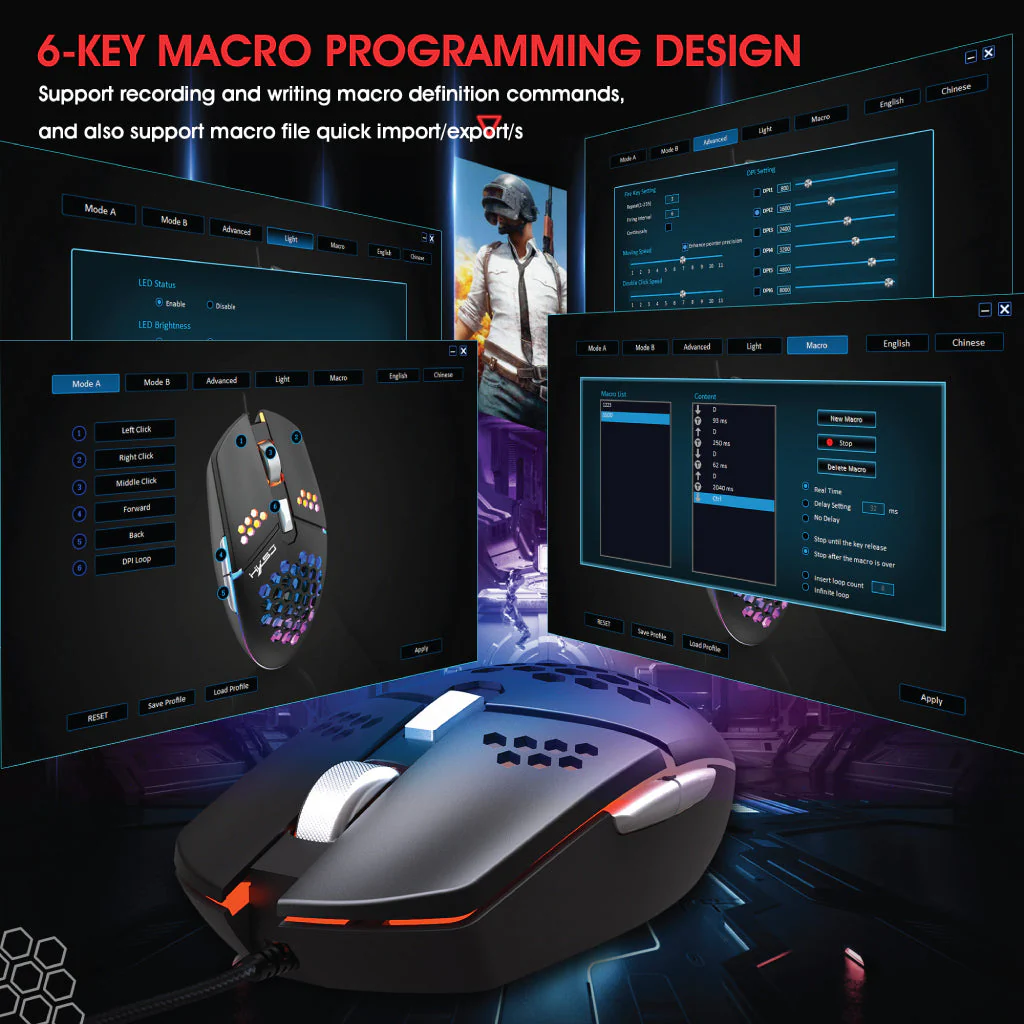 HXSJ - J400 Wired Gaming Mouse - Image 14