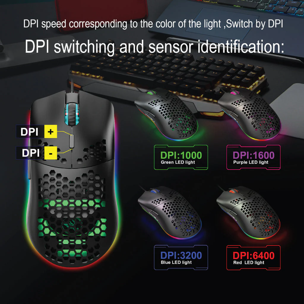HXSJ - J900 RGB Wired Gaming Mouse - Image 6
