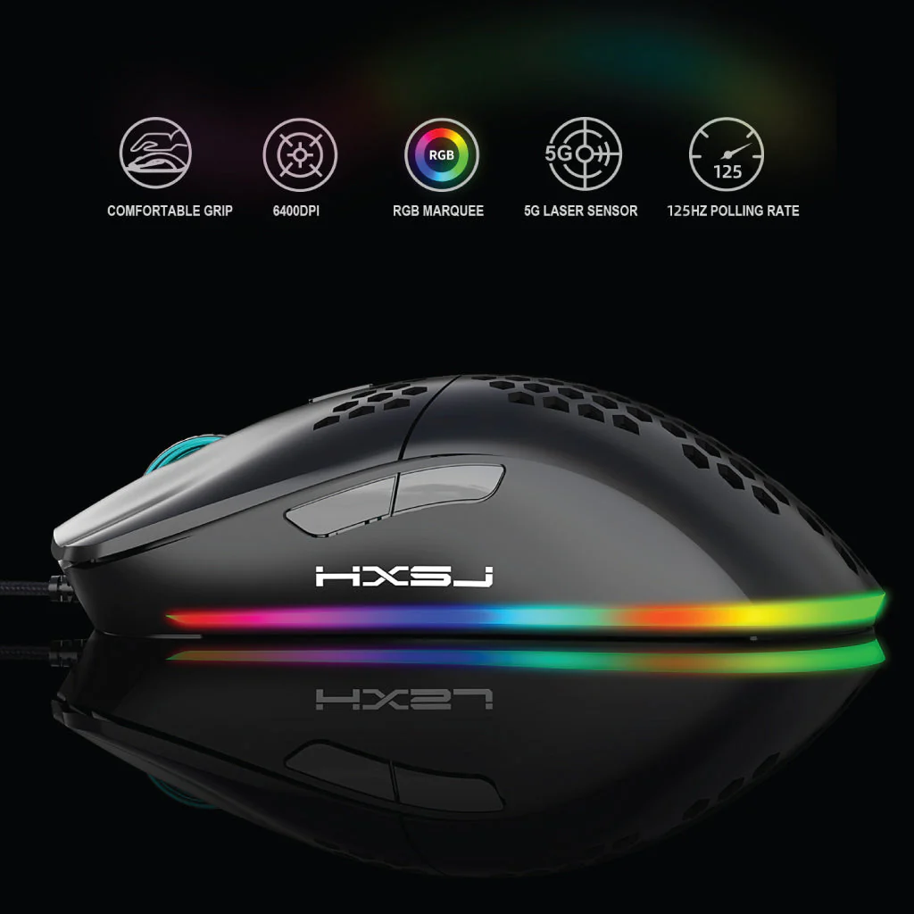 HXSJ - J900 RGB Wired Gaming Mouse - Image 8
