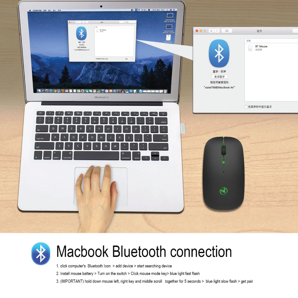 HXSJ - T18  Dual Mode Wireless Mouse - Image 11