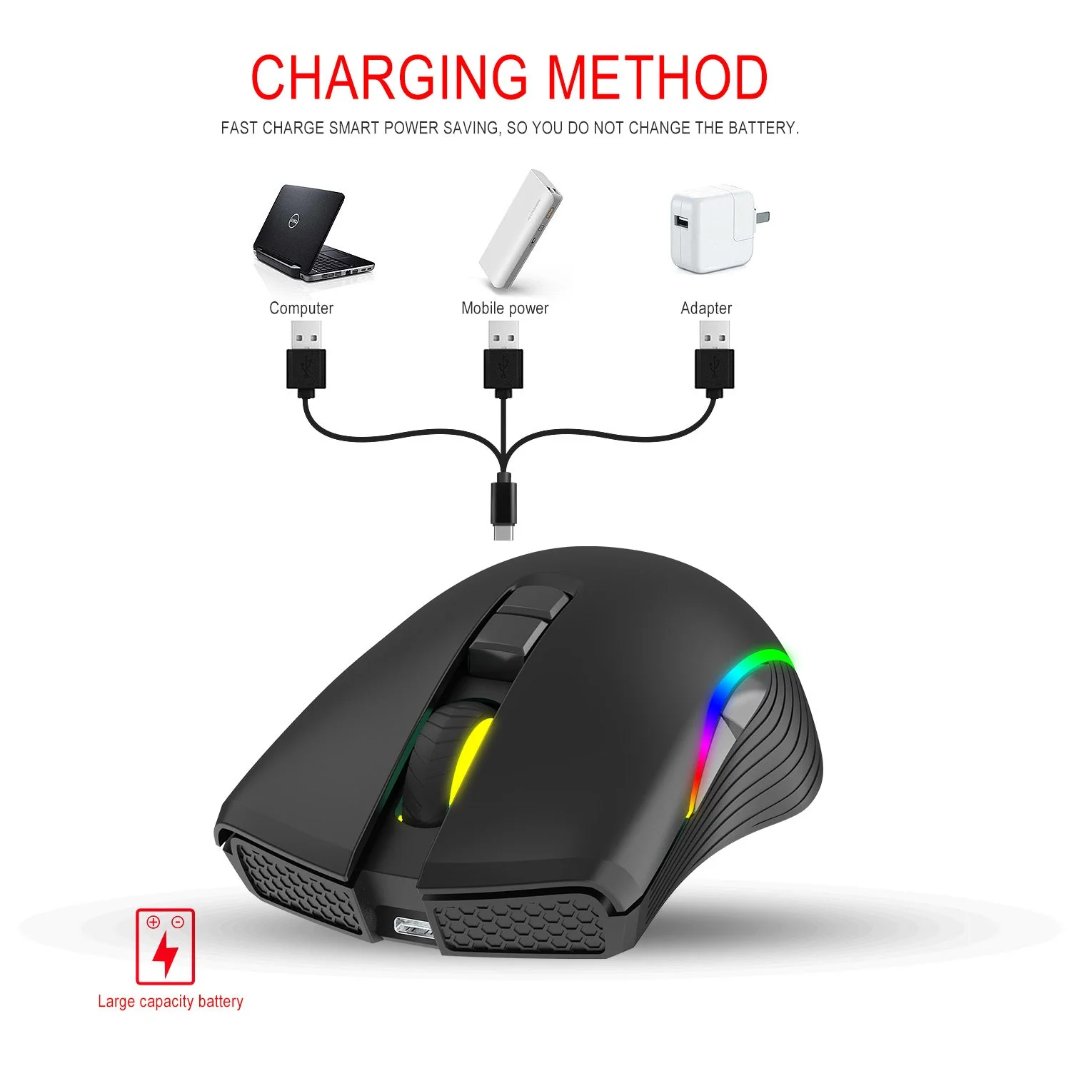 HXSJ - T26 Wireless Gaming Mouse - Image 4