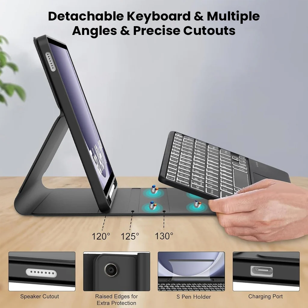 Keyboard Case for Samsung Galaxy Tab A11 / A9 8.7-inch Cover - Image 4