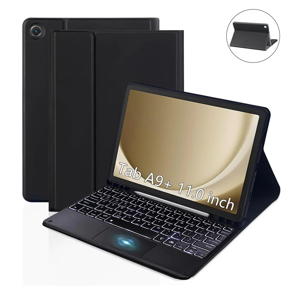 Keyboard Case for Samsung Galaxy Tab A11 Plus and A9+ 11 inch Folio Cover