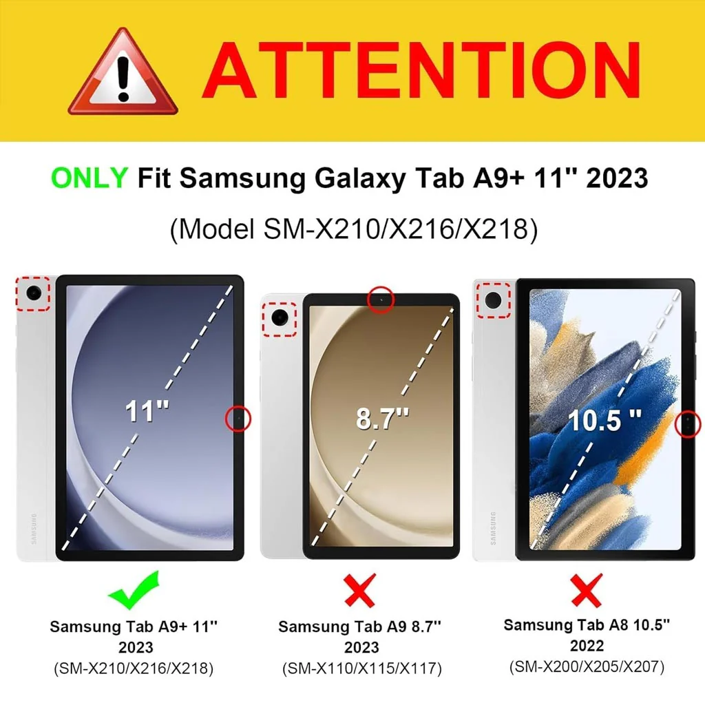 Keyboard Case for Samsung Galaxy Tab A11 Plus and A9+ 11 inch Folio Cover - Image 2