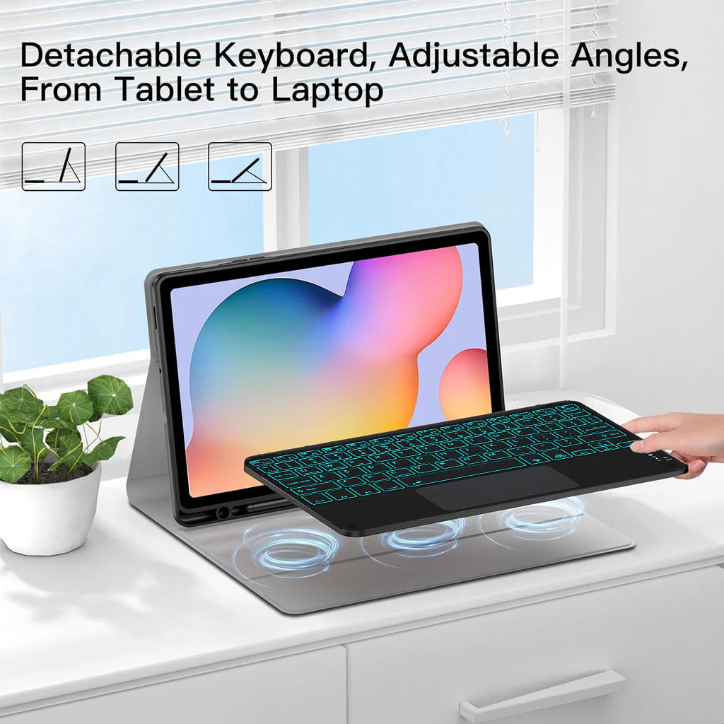 Keyboard Case for Samsung Galaxy Tab A11 Plus and A9+ 11 inch Folio Cover - Image 8