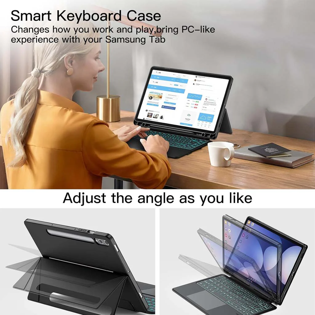 Keyboard Case for Samsung Galaxy Tab S10, S9, S8 Ultra 14.6 inch Cover - Image 7