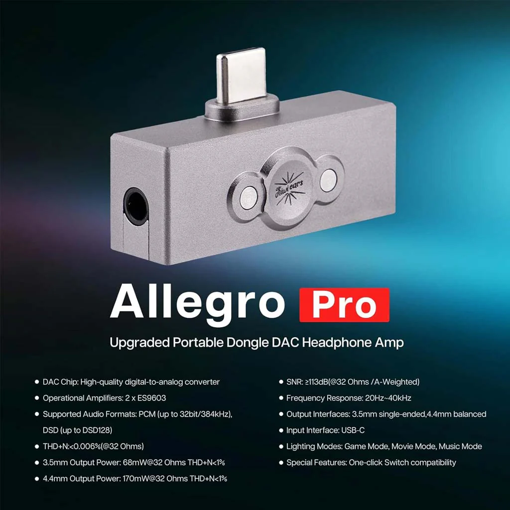 Kiwi Ears Allegro Pro - USB C Portable DAC & AMP - Image 3