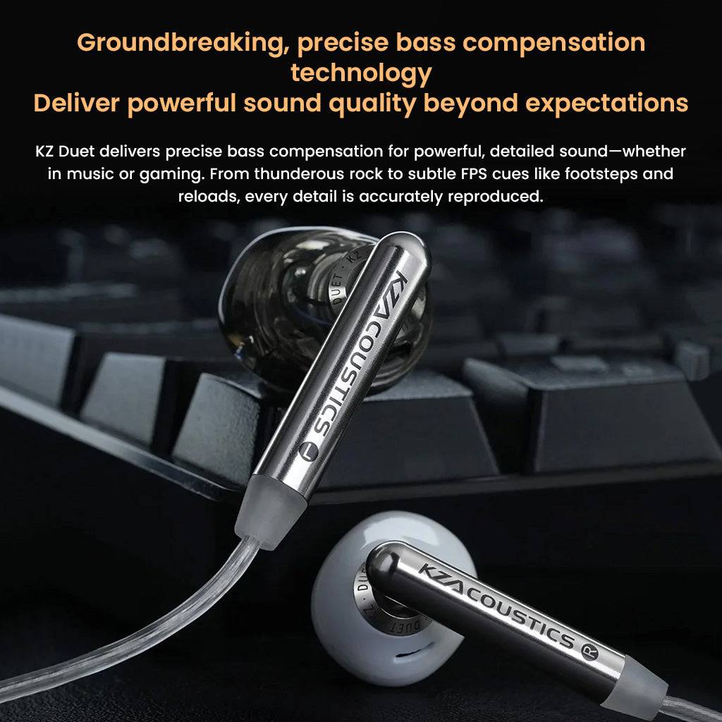 KZ- Duet Dual Dynamic Drivers Wired Earbuds - Image 4