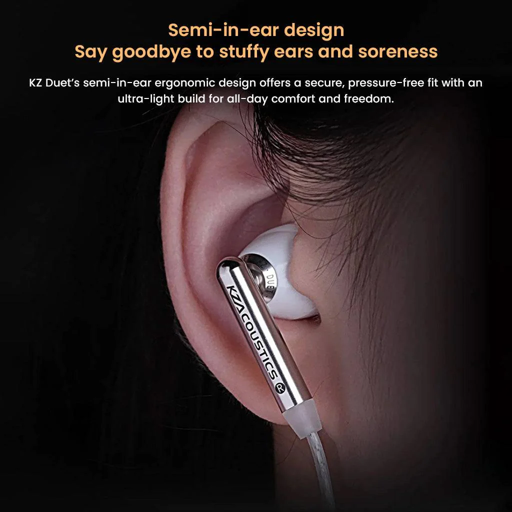 KZ- Duet Dual Dynamic Drivers Wired Earbuds - Image 9