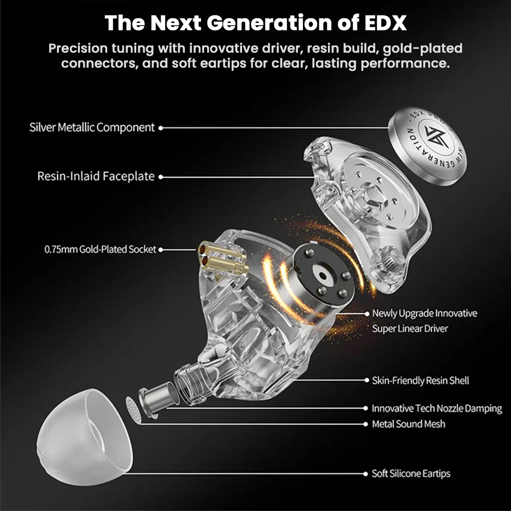KZ - EDX Pro 2 Super Linear 10mm Dynamic Driver IEM - Image 8