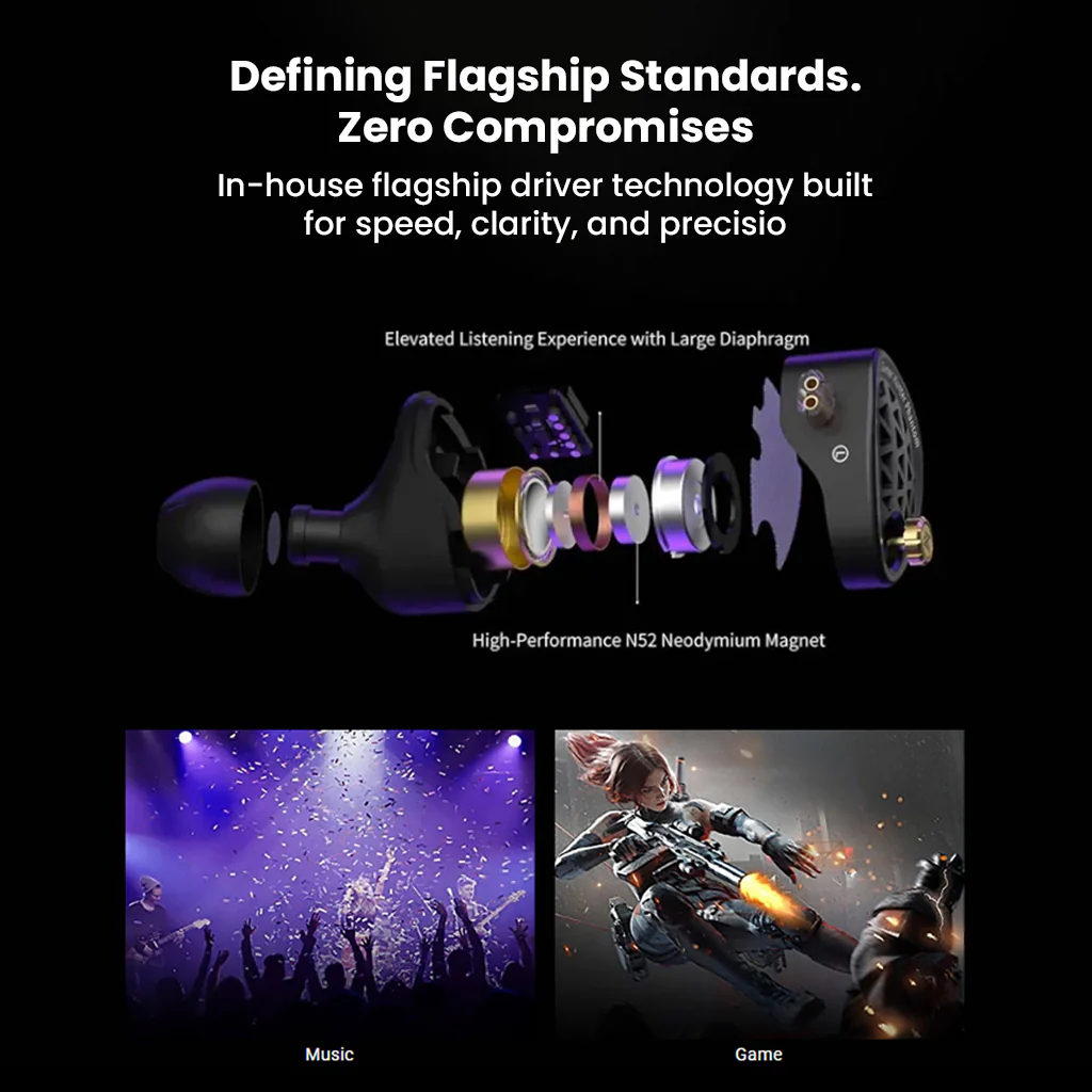 KZ- Phantom Dynamic Driver Flagship Esports Gaming In-Ear Monitor - Image 5