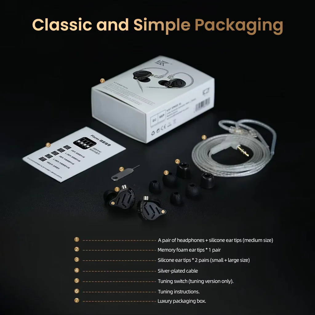 KZ- Pisces 10mm + 8mm Dual Dynamic Driver In-Ear Monitor - Image 15