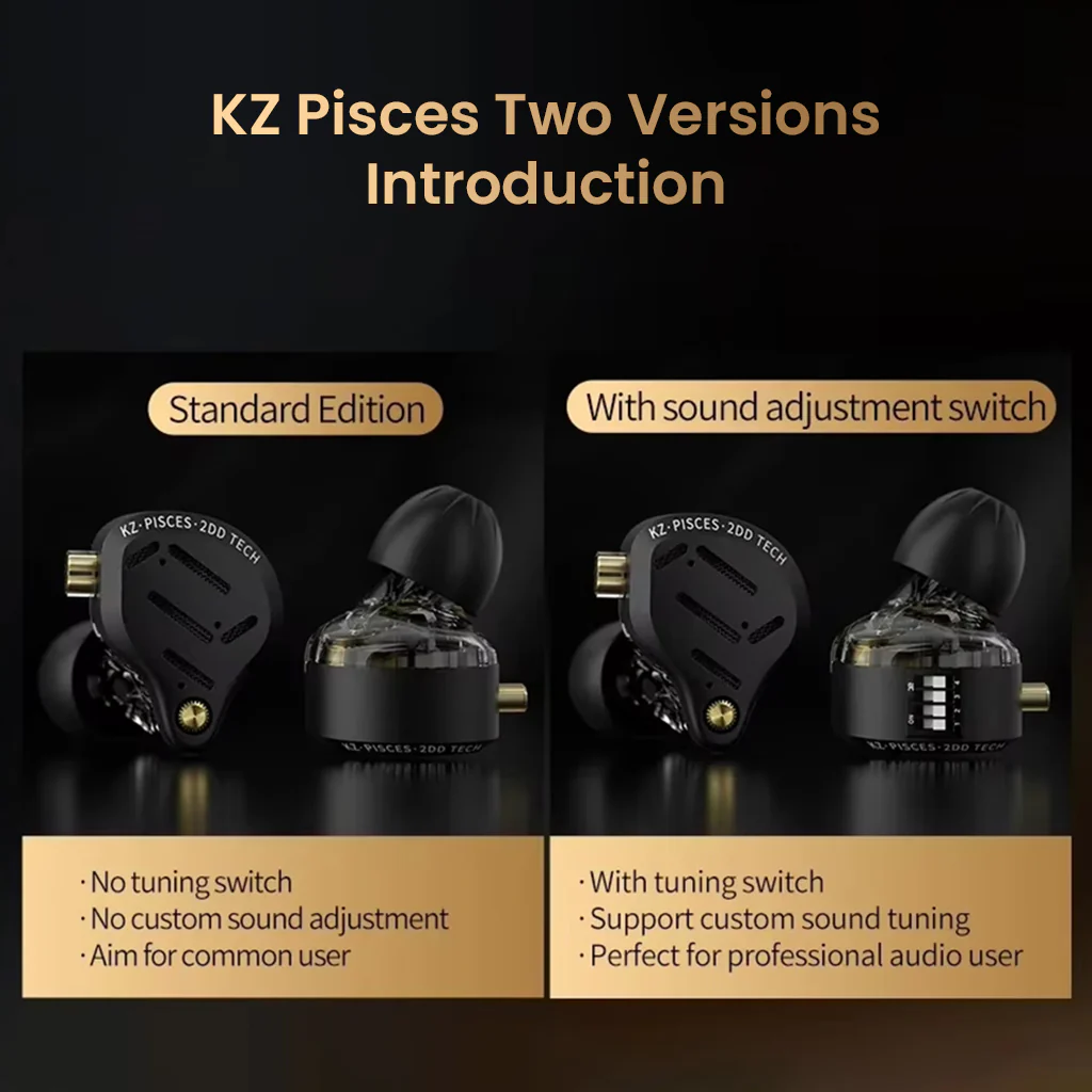 KZ- Pisces 10mm + 8mm Dual Dynamic Driver In-Ear Monitor - Image 2