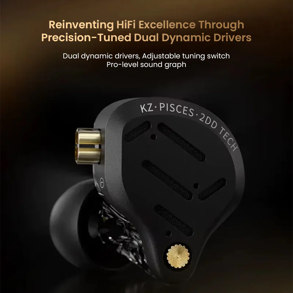 KZ- Pisces 10mm + 8mm Dual Dynamic Driver In-Ear Monitor - Image 5